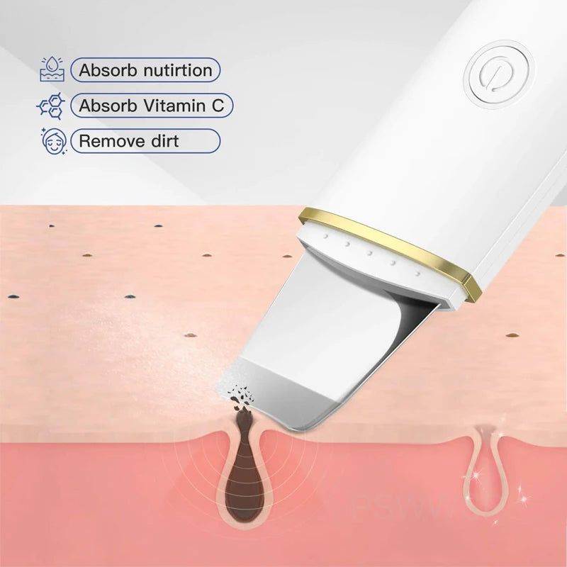 Épurateur de peau du visage à vibrations, dissolvant de points noirs, nettoyeur de pores du visage, Lifting du visage, nettoyage en profondeur, outil de peau du visage, spatule vibrant