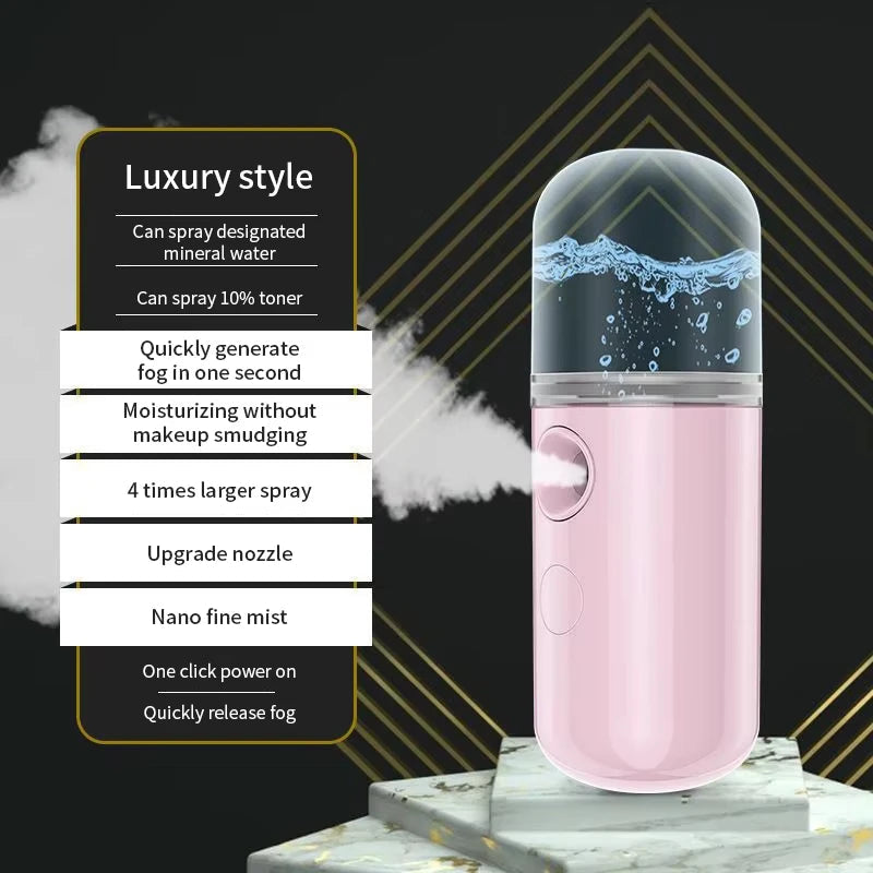 Cuiseur vapeur pour le visage 30ML, Mini nébuliseur USB, humidificateur pour femmes, hydratant, Nano Spray, outil de soins de beauté pour la peau