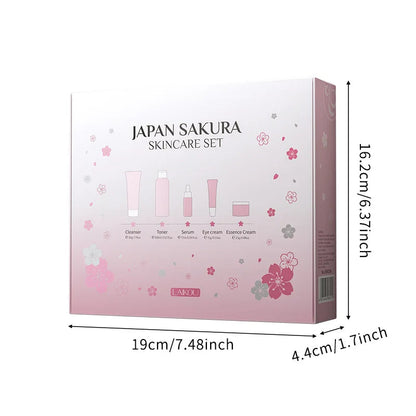 LAIKOU fleurs de cerisier 6 pièces ensemble de soins de la peau du visage sérum Sakura réparateur crème solaire nettoyant Lotion hydratante crème tonique pour le visage