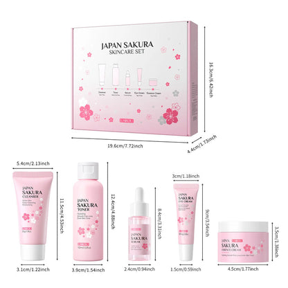 LAIKOU fleurs de cerisier 6 pièces ensemble de soins de la peau du visage sérum Sakura réparateur crème solaire nettoyant Lotion hydratante crème tonique pour le visage