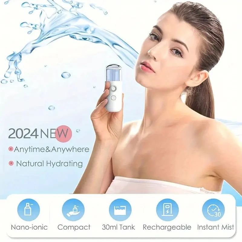 Cuiseur vapeur pour le visage 30ML, Mini nébuliseur USB, humidificateur pour femmes, hydratant, Nano Spray, outil de soins de beauté pour la peau