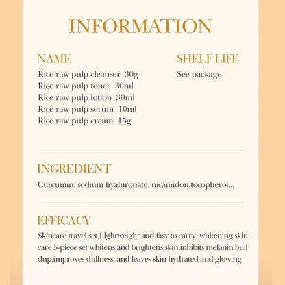 BIOAOUA pureté de riz rajeunissant et hydratant ensemble de six pièces blanchissant raffermissant Anti-âge beauté ensemble de soins de la peau du visage